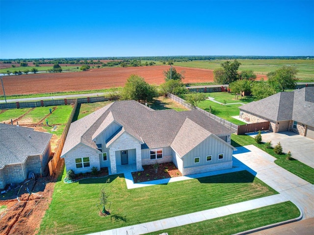 aerial view featuring a rural view