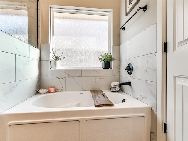 full bathroom featuring a garden tub