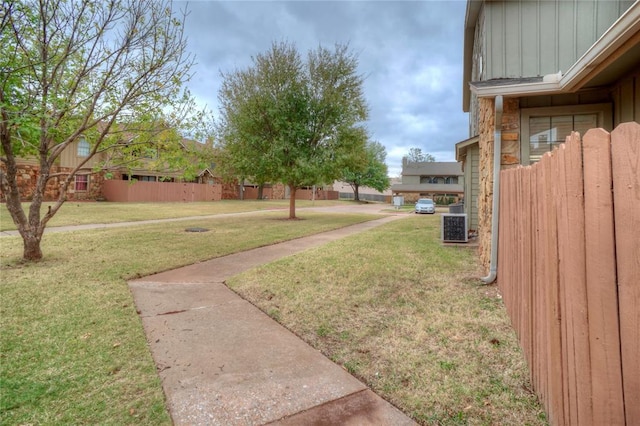 view of yard with fence