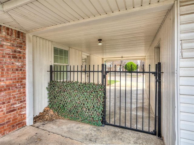 view of patio featuring fence