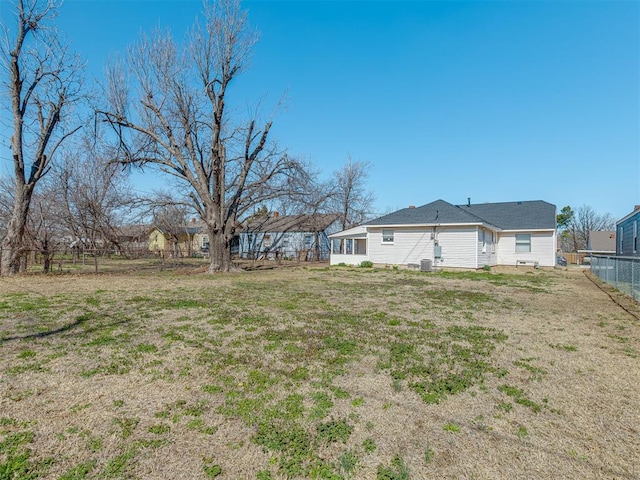 view of yard featuring fence