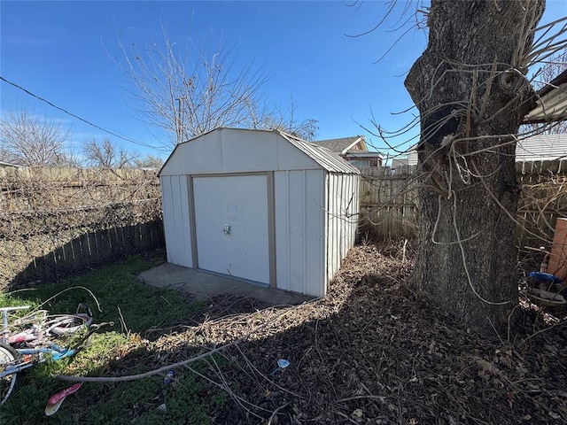 501 SE 15th St, Oklahoma City, OK 73129 - view of shed featuring a fenced backyard