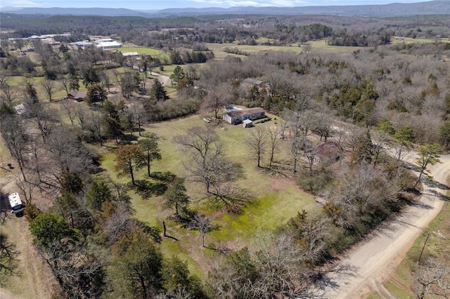 drone / aerial view with a mountain view