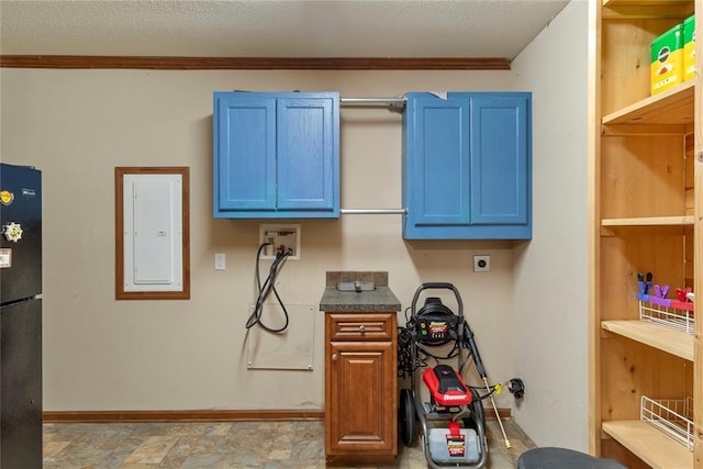 interior space with electric panel