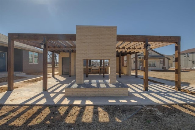 view of patio with a pergola