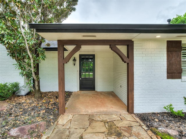 400 Carpenter Trl, Arcadia, OK 73007 - entrance to property with brick siding and visible vents