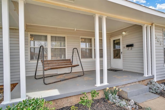 view of patio featuring covered porch