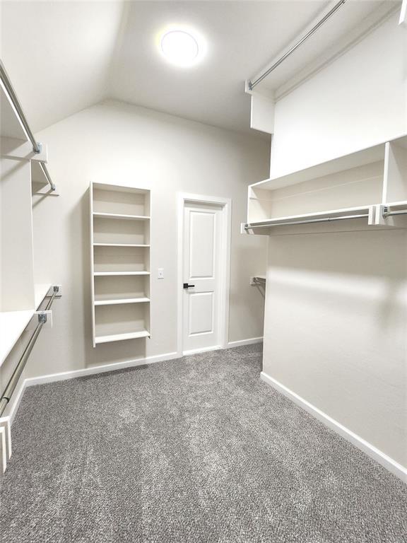11613 NW 103rd St, Yukon, OK 73099 - spacious closet featuring carpet floors and vaulted ceiling