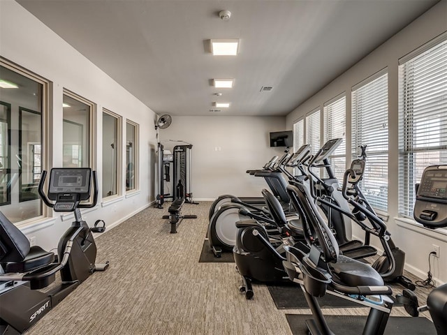 16304 Steppe Dr, Oklahoma City, OK 73170 - gym with baseboards and carpet floors