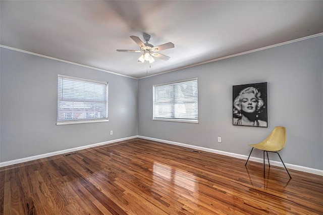 3316 NW 60th, Oklahoma City, OK 73112 - unfurnished room featuring a ceiling fan, baseboards, and ornamental molding