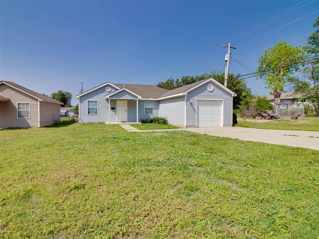 1415 NW 98th St, Oklahoma City, OK 73114 - ranch-style home featuring a garage, concrete driveway, and a front lawn
