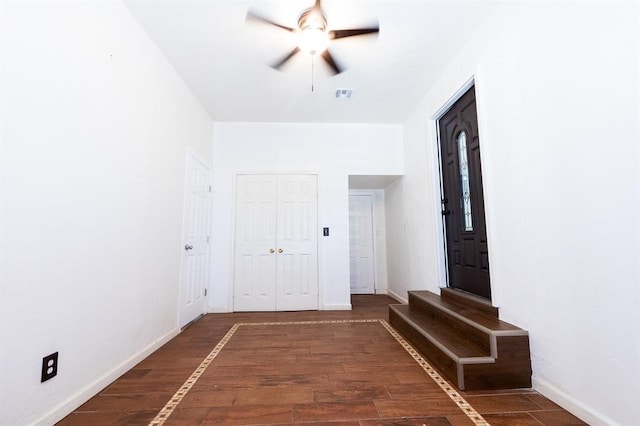 2935 NW Grand Blvd, Oklahoma City, OK 73116 - hallway with visible vents, baseboards, and wood finished floors