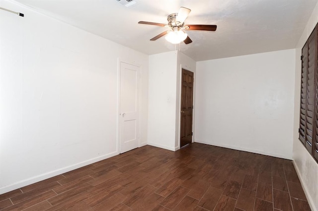 2935 NW Grand Blvd, Oklahoma City, OK 73116 - unfurnished room featuring baseboards, a ceiling fan, and wood finished floors