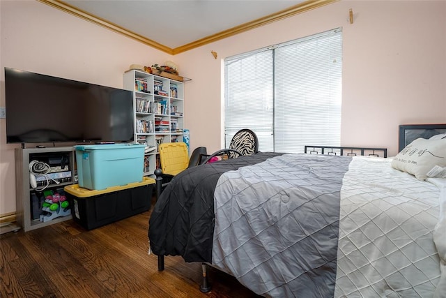 4505 N Peniel Ave, Bethany, OK 73008 - bedroom featuring wood finished floors and crown molding