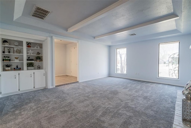 2408 Cypress Ct, Edmond, OK 73013 - carpeted spare room with healthy amount of natural light, beamed ceiling, and baseboards