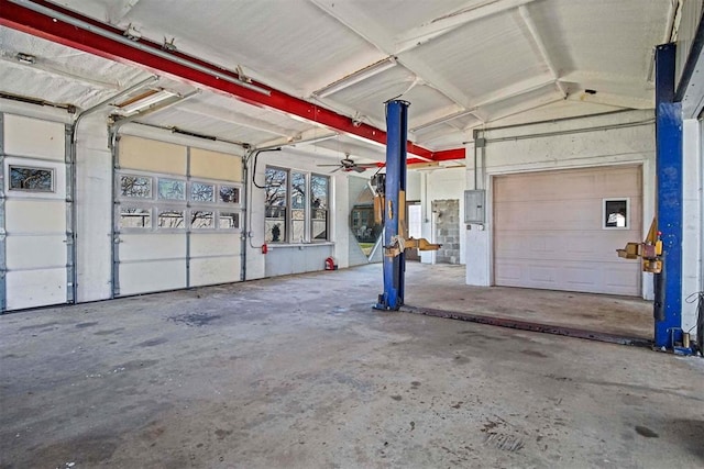 garage with electric panel
