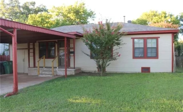 2941 SW 48th St, Oklahoma City, OK 73119 - view of front facade featuring an attached carport and a front yard