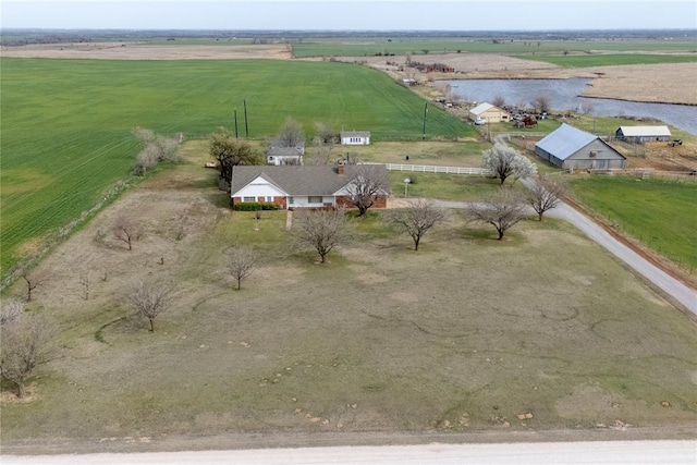 13225 E 740th Rd, Kingfisher, OK 73750 - aerial view with a water view and a rural view