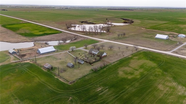 13225 E 740th Rd, Kingfisher, OK 73750 - birds eye view of property with a water view and a rural view