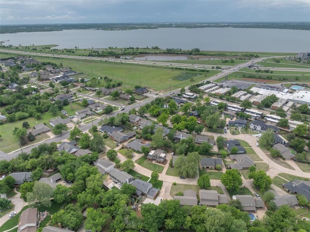 10912 Willow Grove Rd, Oklahoma City, OK 73120 - birds eye view of property with a water view and a residential view