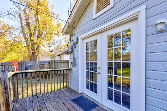 2929 NW 12th St, Oklahoma City, OK 73107 - deck featuring french doors and fence