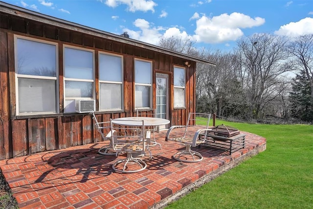 9872 N 2121st Pl, Butler, OK 73625 - view of patio / terrace featuring an outdoor fire pit and cooling unit