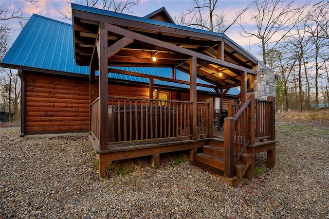 view of deck at dusk