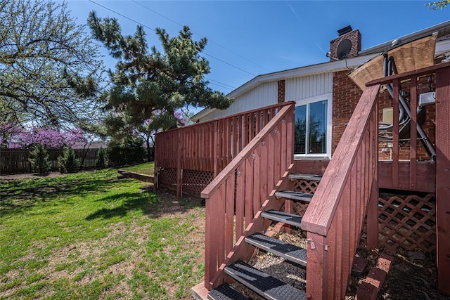 10900 Willow Grove Rd, Oklahoma City, OK 73120 - view of yard with stairway and a deck