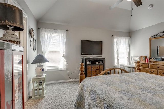 1624 NE 32nd St, Moore, OK 73160 - carpeted bedroom with lofted ceiling and a ceiling fan