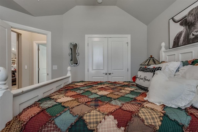1624 NE 32nd St, Moore, OK 73160 - bedroom featuring vaulted ceiling and a closet