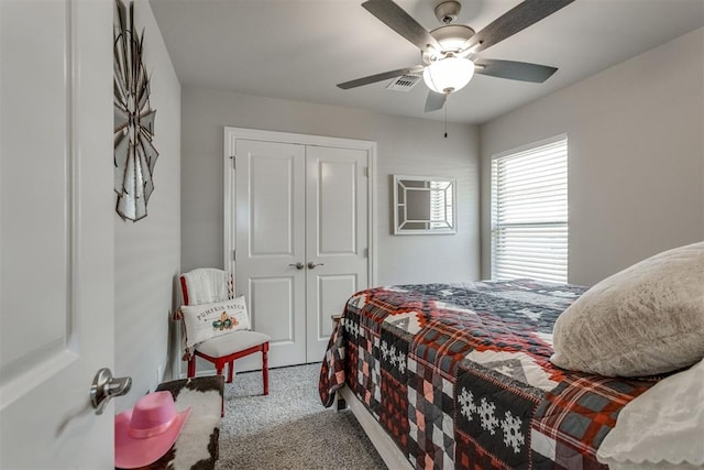 1624 NE 32nd St, Moore, OK 73160 - carpeted bedroom featuring a closet and ceiling fan