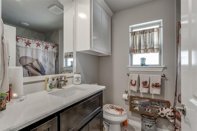 1624 NE 32nd St, Moore, OK 73160 - bathroom featuring vanity and a shower with shower curtain