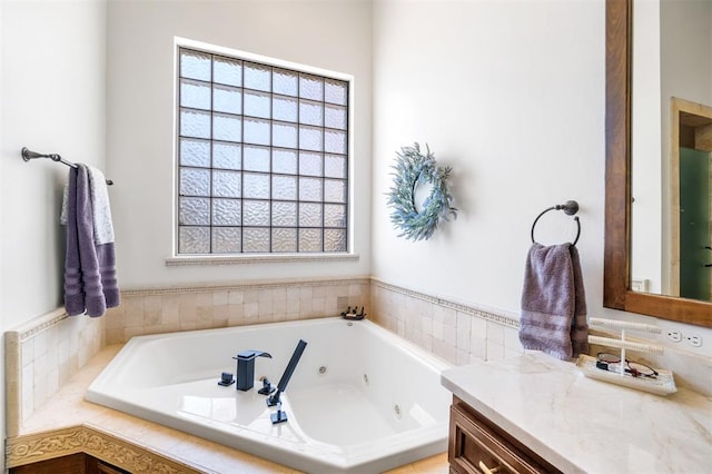 1514 Duxsford Ct, Edmond, OK 73034 - full bathroom with healthy amount of natural light, a tub with jets, and vanity