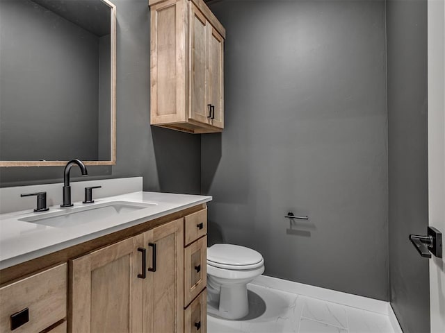 77 Orchid Ct, Piedmont, OK 73078 - half bathroom with vanity and marble look tiles