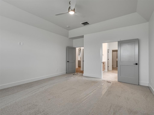 77 Orchid Ct, Piedmont, OK 73078 - unfurnished bedroom with light carpet, vaulted ceiling, and a ceiling fan