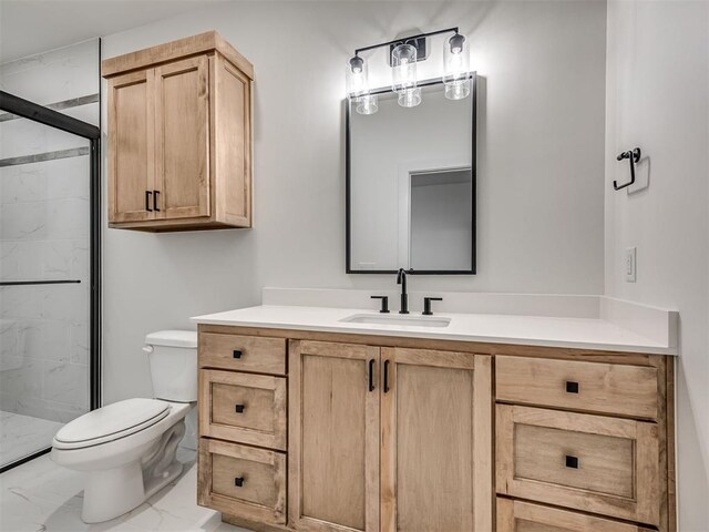 77 Orchid Ct, Piedmont, OK 73078 - full bath with marble finish floors, vanity, and a stall shower