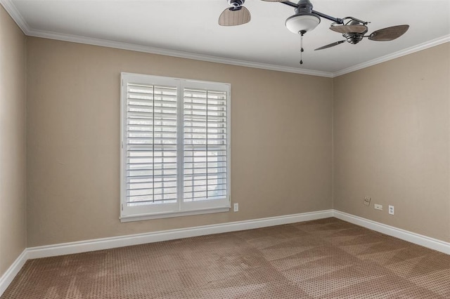 1716 Westminster Pl, Nichols Hills, OK 73120 - unfurnished room with carpet floors, ornamental molding, and ceiling fan