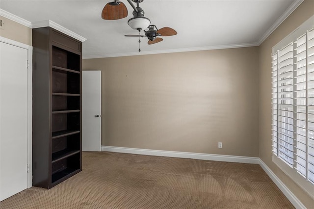 1716 Westminster Pl, Nichols Hills, OK 73120 - unfurnished room with ceiling fan, light carpet, and ornamental molding