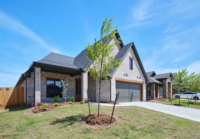 12729 NW 2nd Ter, Yukon, OK 73099 - view of front of home featuring brick siding, driveway, an attached garage, and roof with shingles