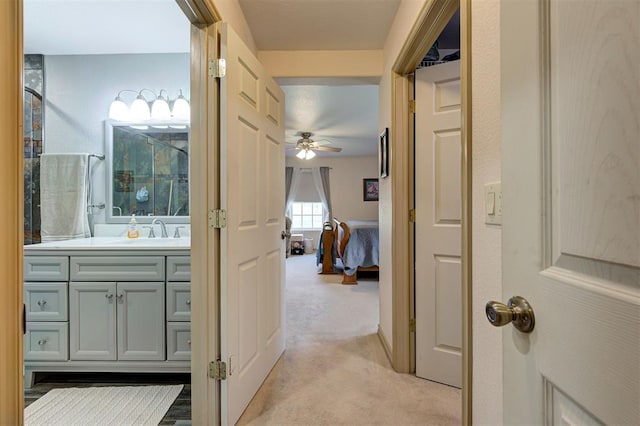 9122 Ns 3540th Rd, Prague, OK 74864 - interior space with a sink and light carpet