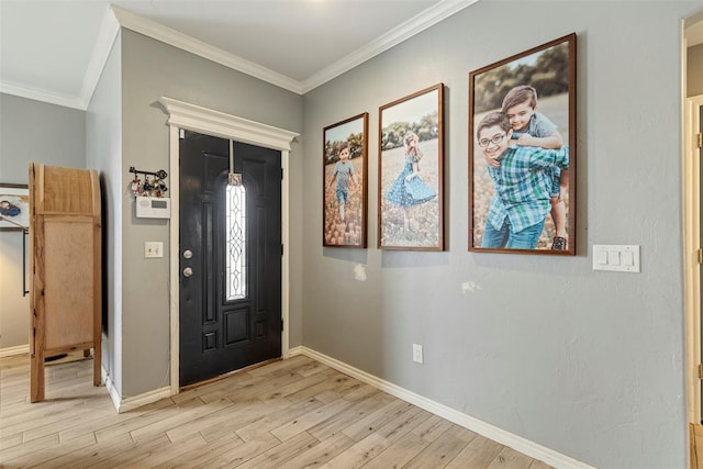 3311 Terrace Hills Rd, Piedmont, OK 73078 - foyer entrance with light wood-style flooring, crown molding, and baseboards
