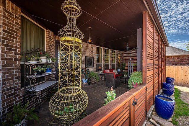 8301 NW 146th St, Oklahoma City, OK 73142 - view of patio / terrace featuring fence