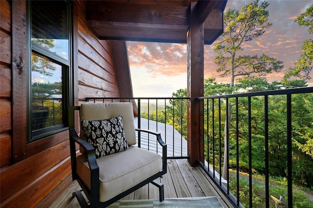 357 Little Creek Ln, Broken Bow, OK 74728 - view of balcony at dusk