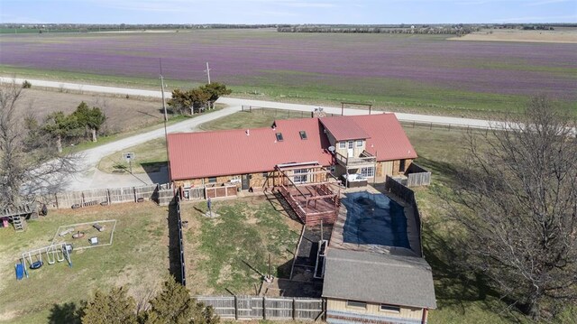 bird's eye view featuring a rural view