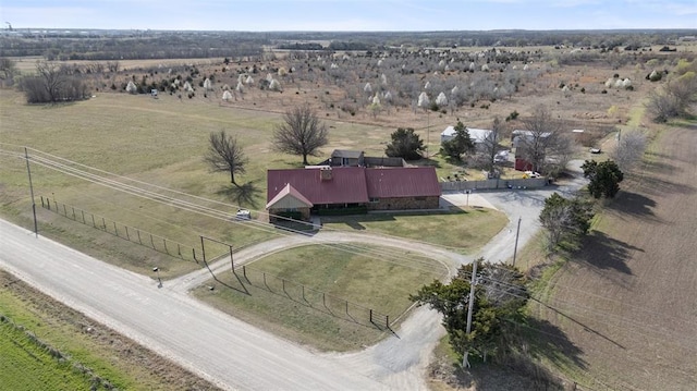 drone / aerial view with a rural view