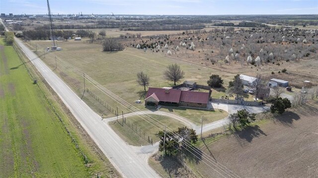 bird's eye view featuring a rural view