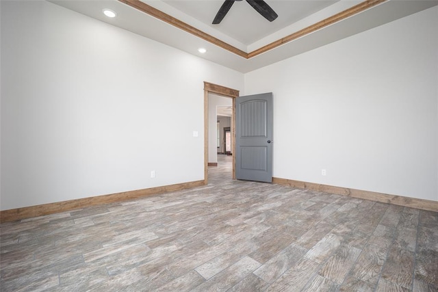 1430 County St Unit 2977, Blanchard, OK 73010 - unfurnished room with wood finished floors, recessed lighting, ceiling fan, and a high ceiling
