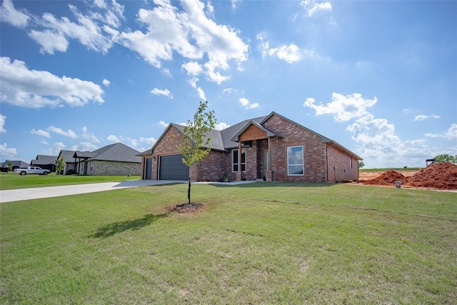 1430 County St Unit 2977, Blanchard, OK 73010 - single story home with concrete driveway, brick siding, a front lawn, and an attached garage