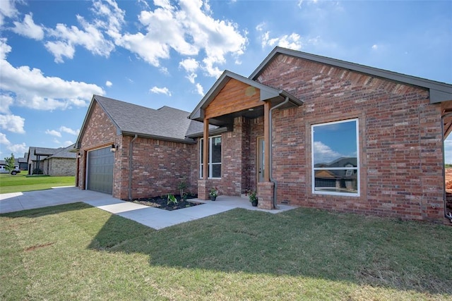 1430 County St Unit 2977, Blanchard, OK 73010 - single story home with brick siding, an attached garage, a front lawn, and driveway
