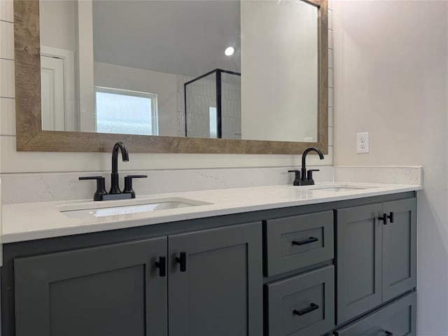 2420 Northfork Dr, Moore, OK 73160 - full bath with double vanity and tiled shower